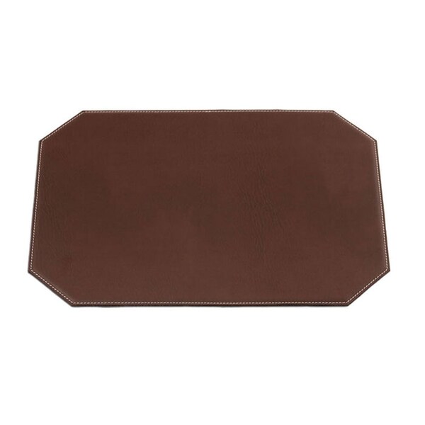 Dacasso Brown 17" x 12" Leatherette Cut Corner Placemat HN-3348 - main